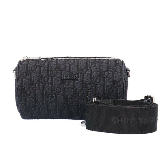 CHRISTIAN DIOR Roller Bag Shoulder Canvas Black Unisex - Picture 1 of 5